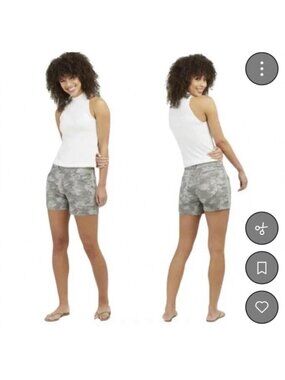 Spanx Camo Print Womens Shorts M/M Stretch Cotton Casual Wear